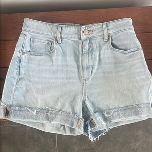 LOFT Light Blue High-Rise Denim Cutoff Shorts